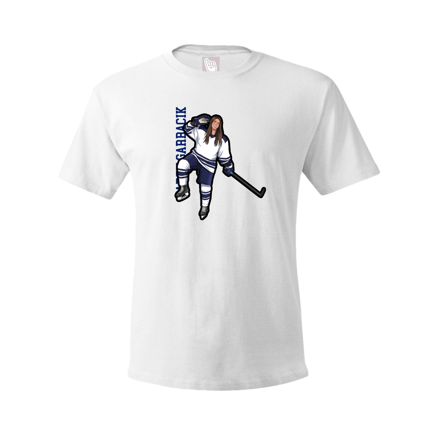 Tee — Name Vertical in White