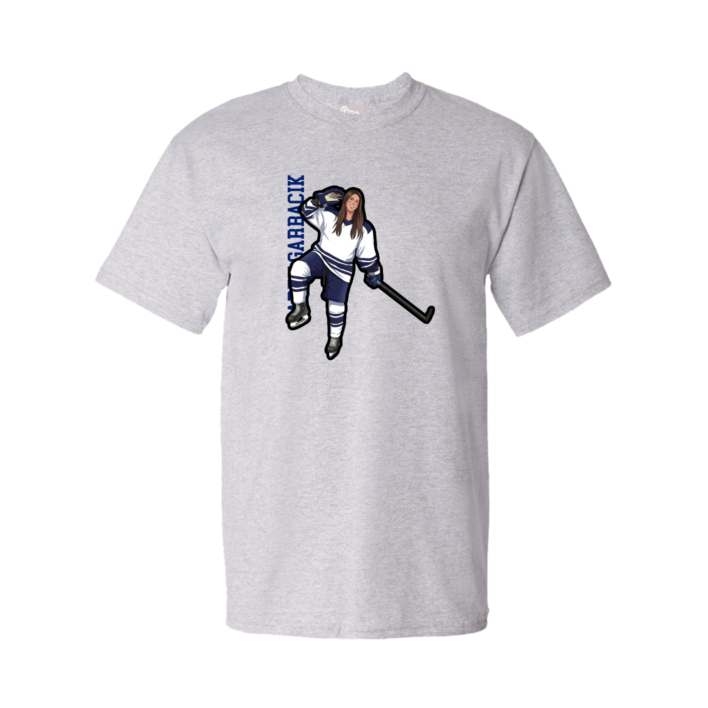 Youth Tee — Name Vertical in Grey
