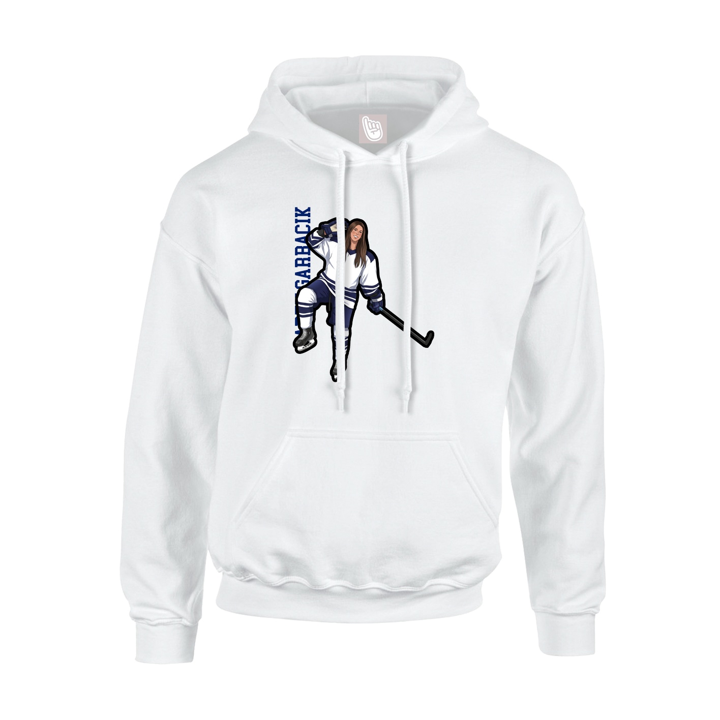 Youth Hoodie — Name Vertical in White