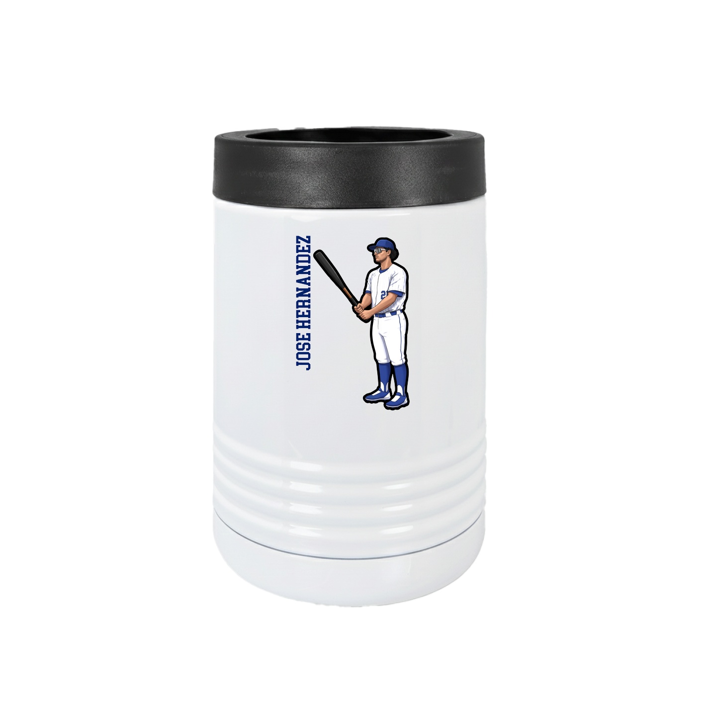 Beverage Holder — Name Vertical in White