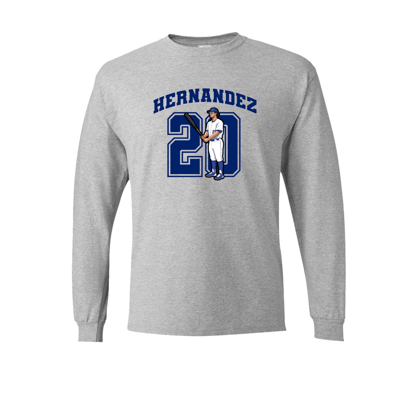 Long Sleeve Tee — Number in Grey
