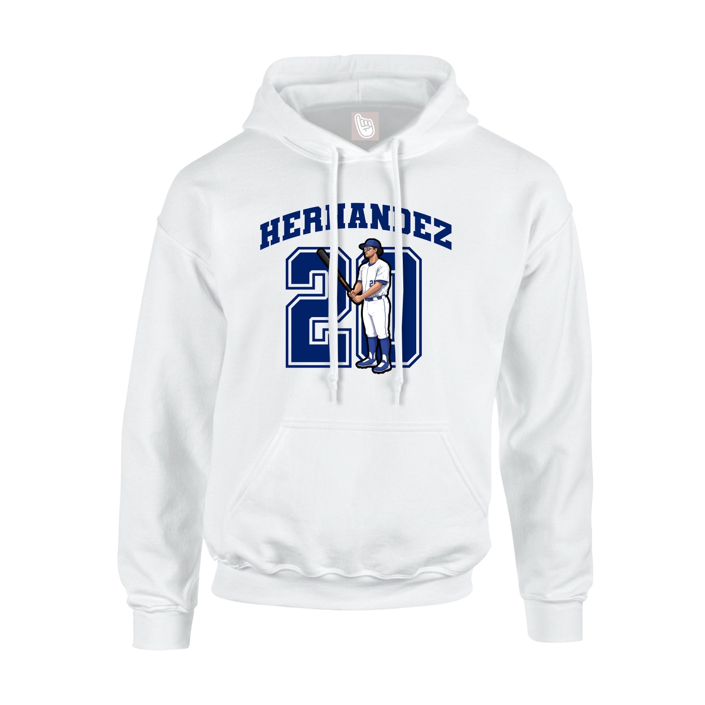 Youth Hoodie — Number in White