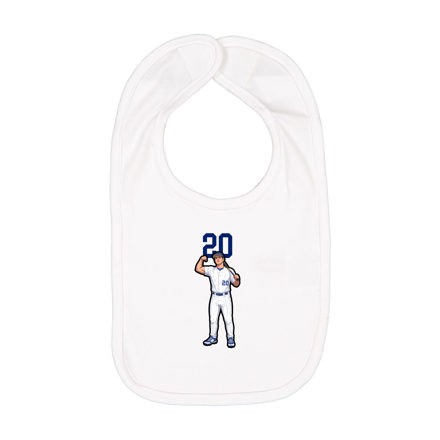 Infant Bib — Number Top in White