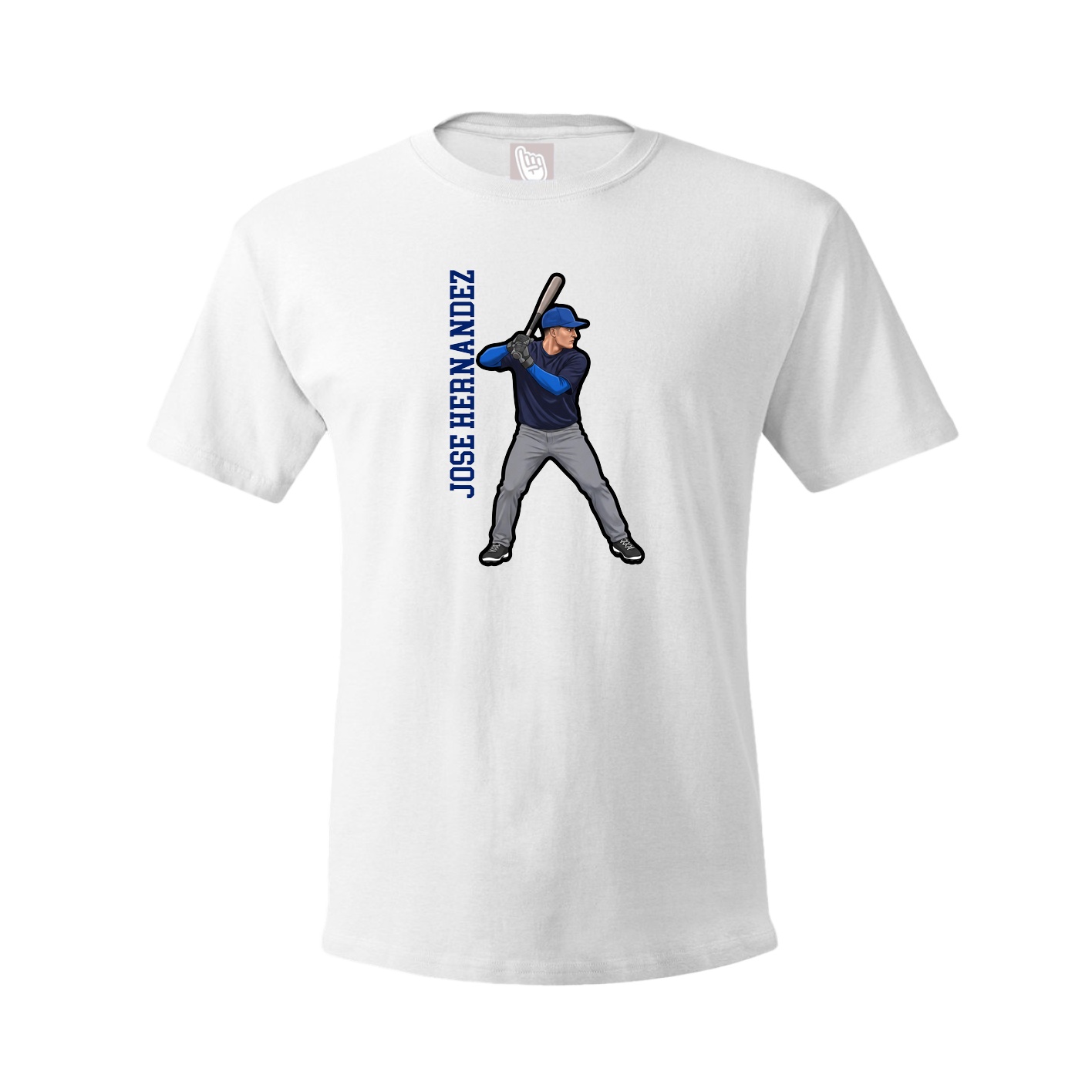 Youth Tee — Name Vertical in White