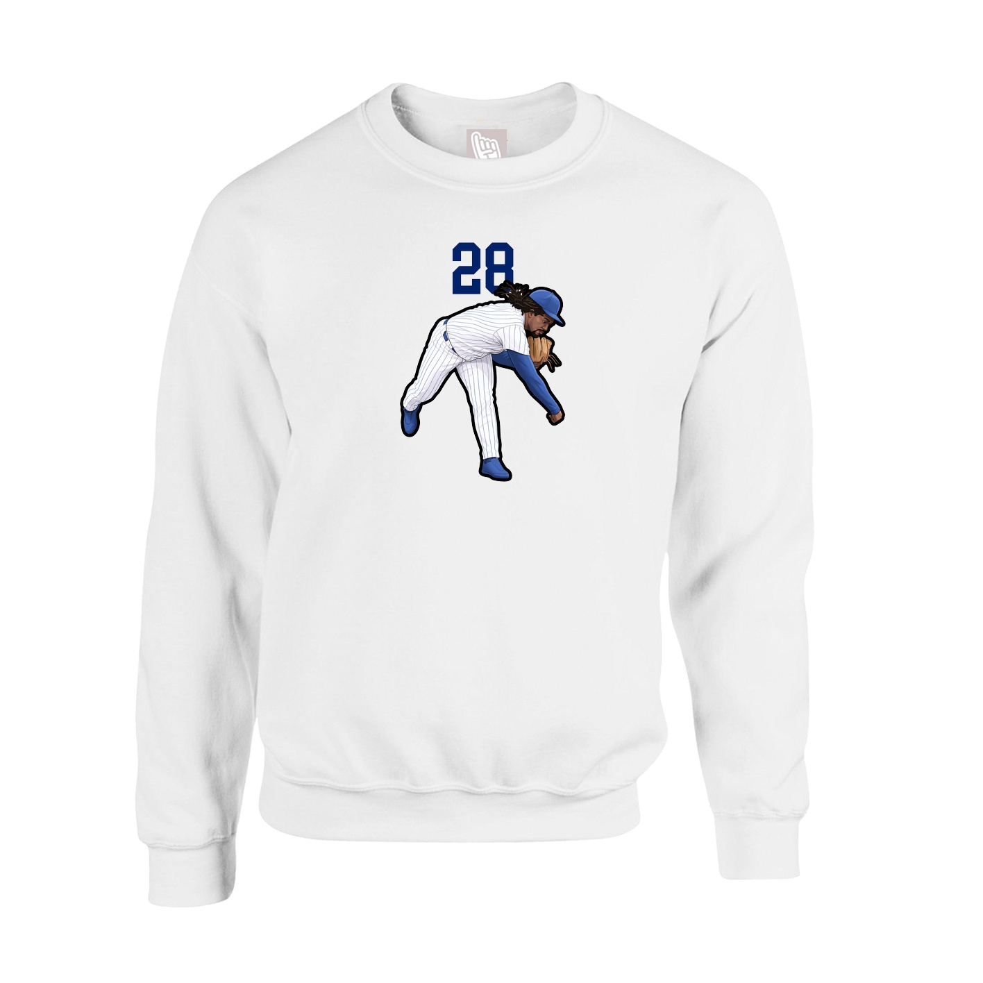 Fleece Crew — Number Top in White