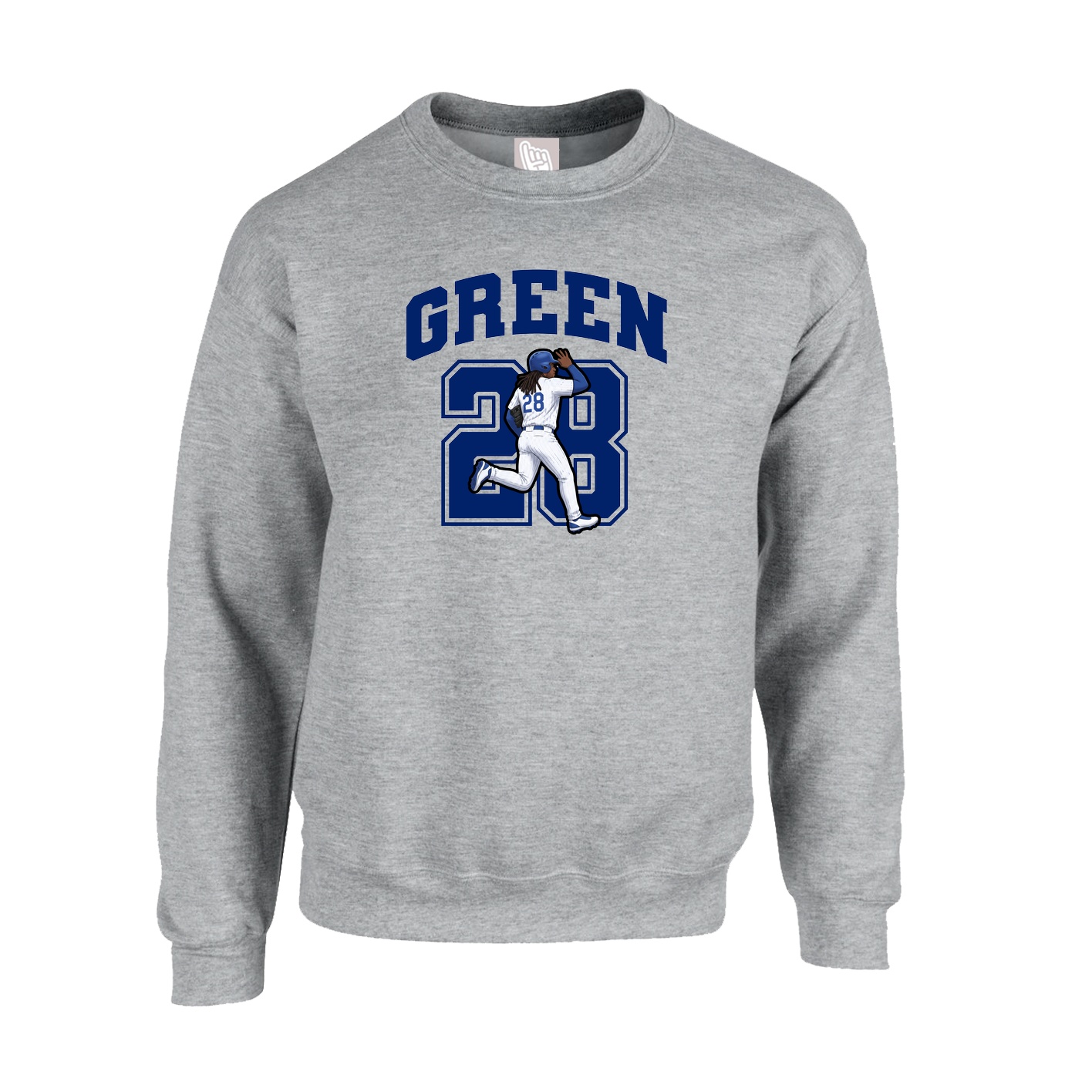 Fleece Crew — Number in Grey