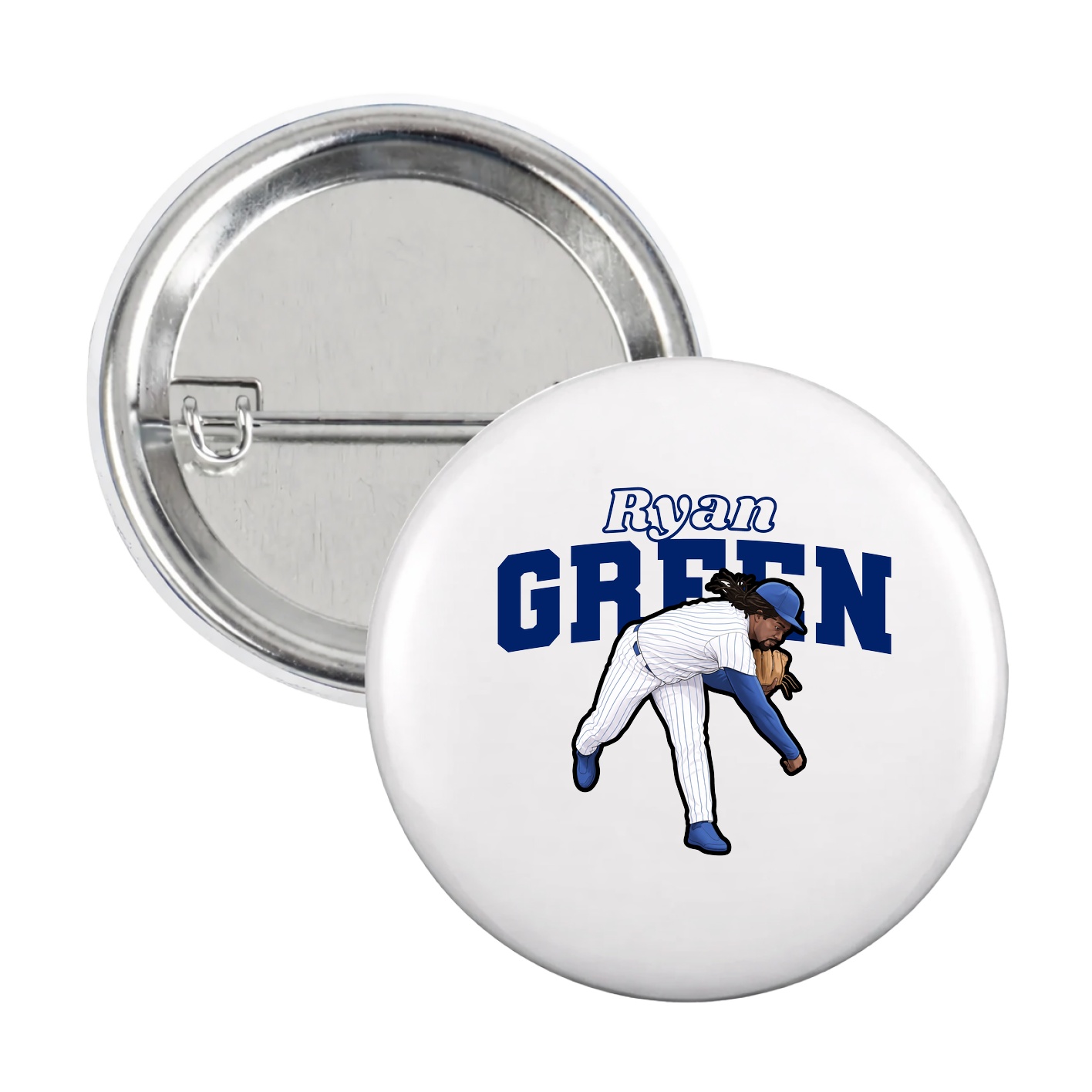 Game Day Button — Name Arch in White