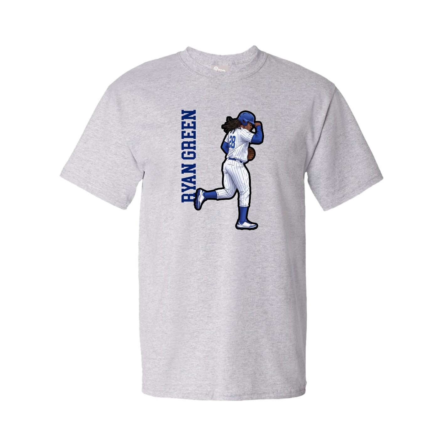 Youth Tee — Name Vertical in Grey