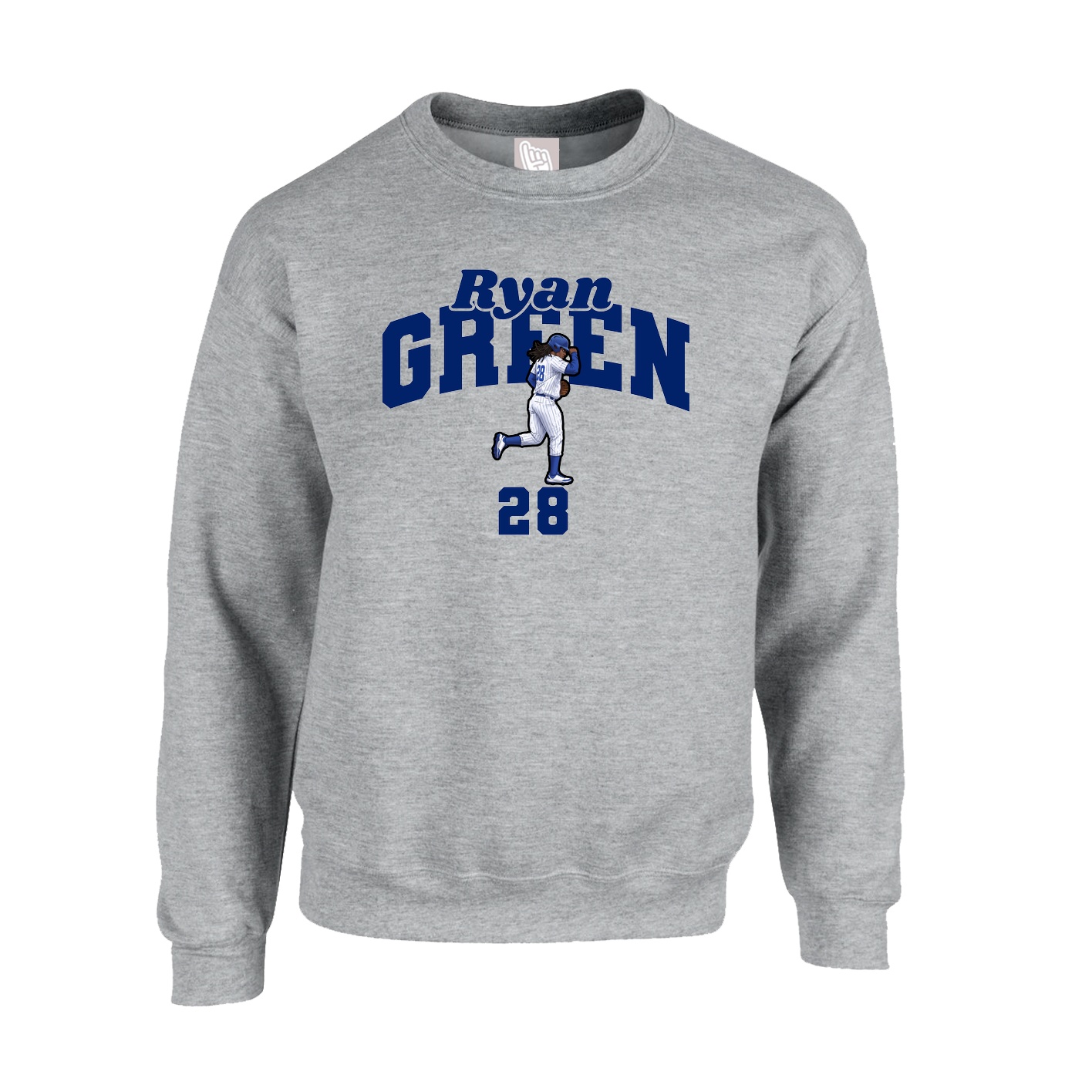 Fleece Crew — Signature Arch in Grey