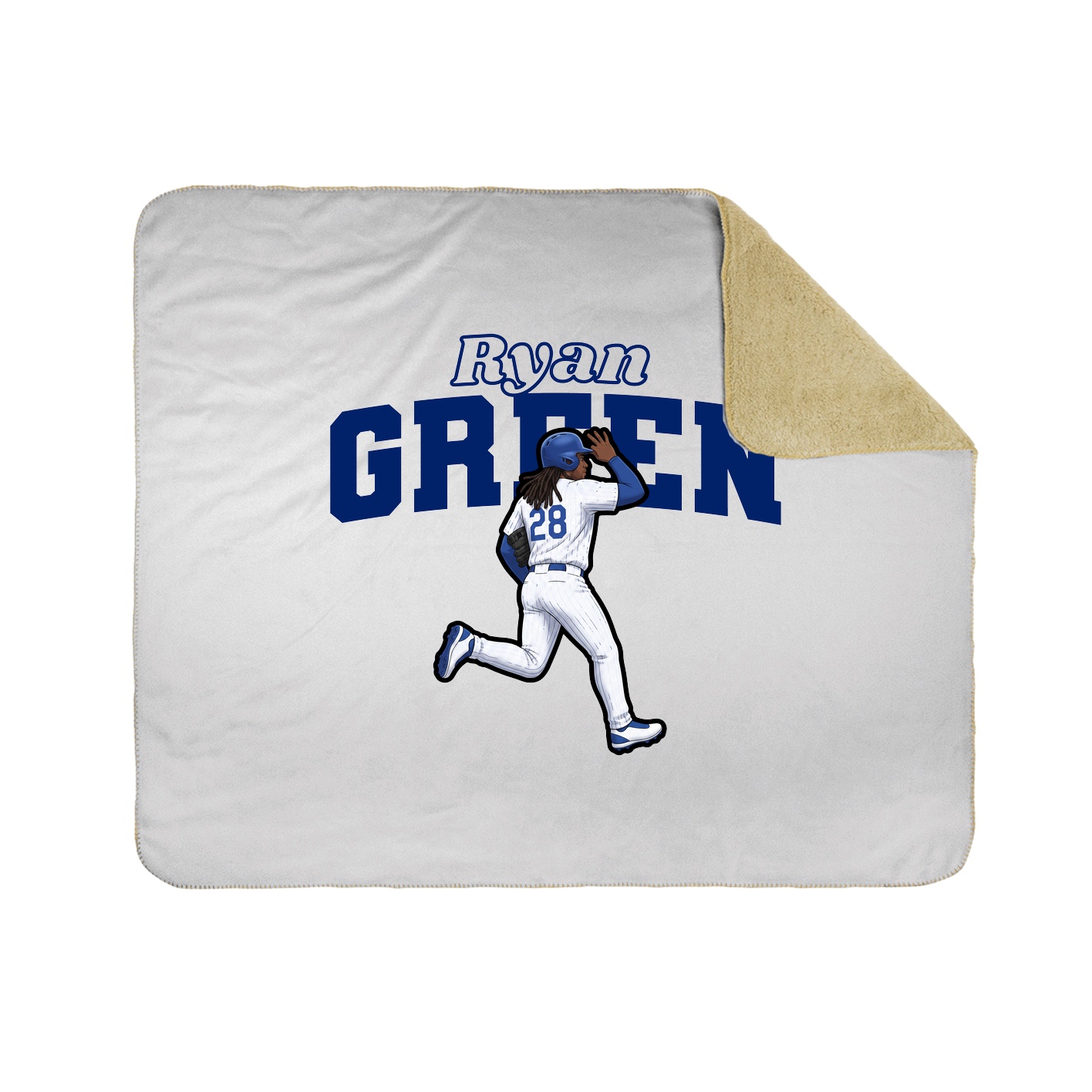 Throw Blanket — Name Arch in White