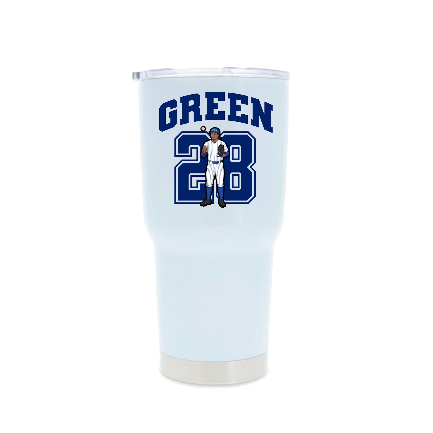 30oz Stainless Steel Tumbler — Number in White