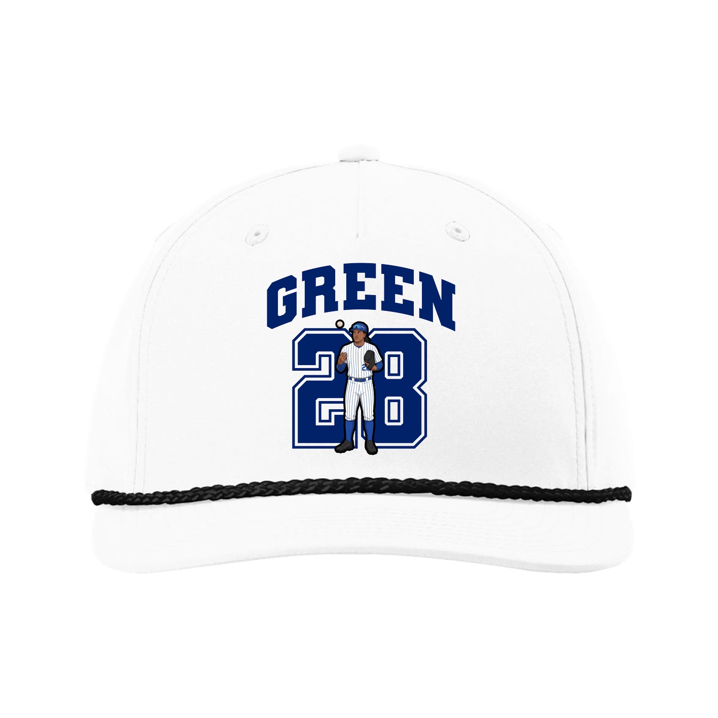 Five-Panel Classic Rope Cap — Number in White