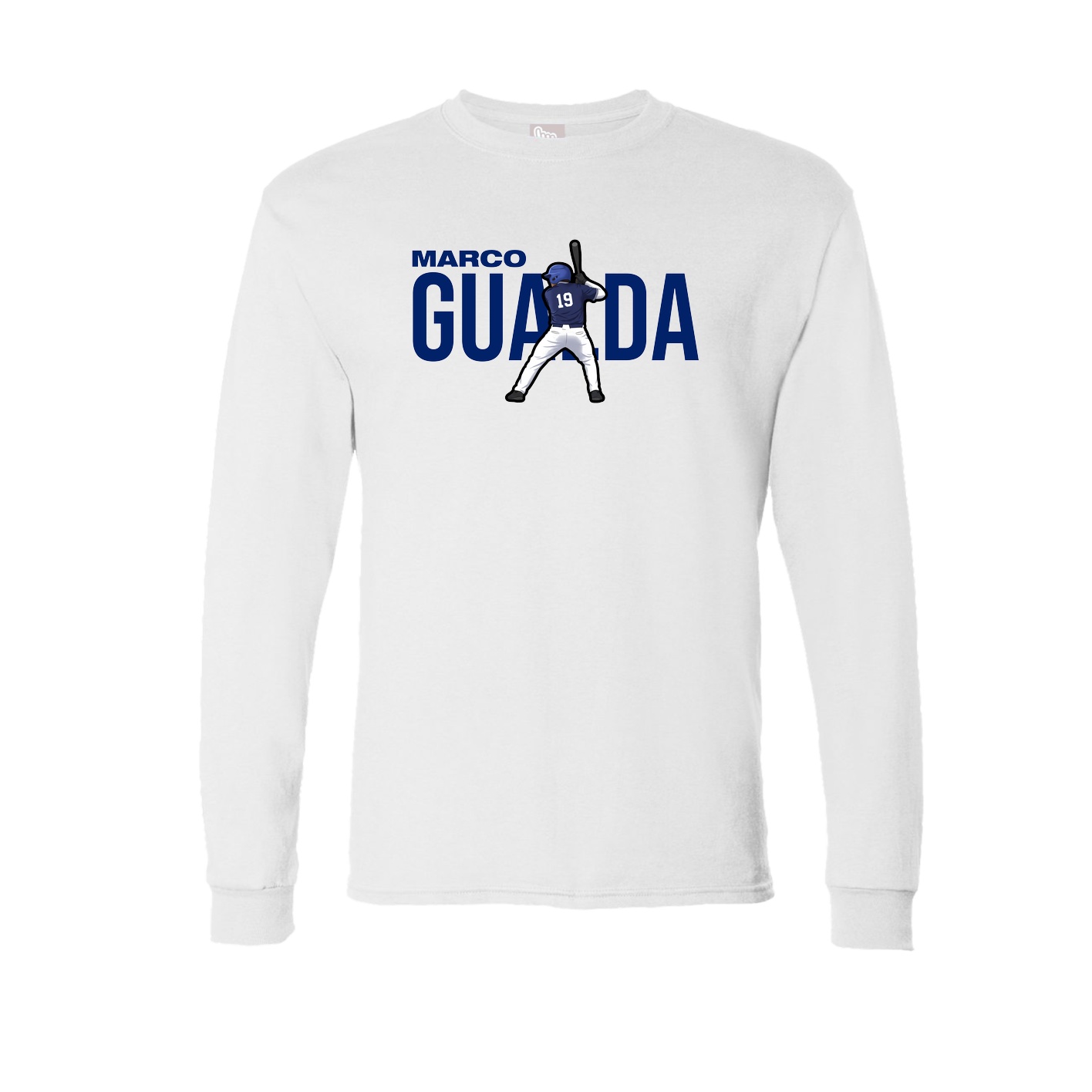 Long Sleeve Tee — Player Name in White