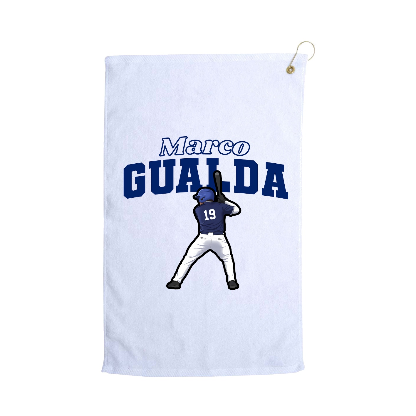 Golf Towel — Name Arch in White