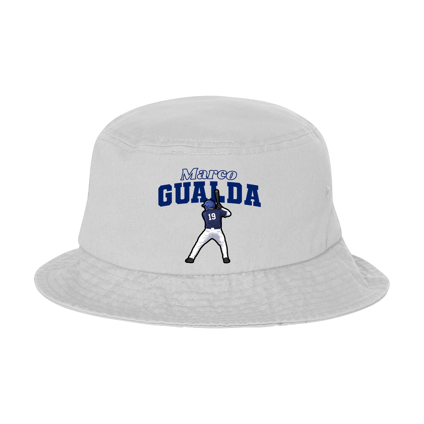 Bucket Cap — Name Arch in White