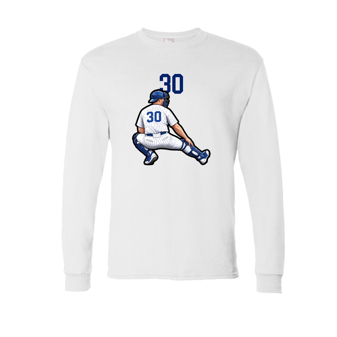 Long Sleeve Tee — Number Top in White