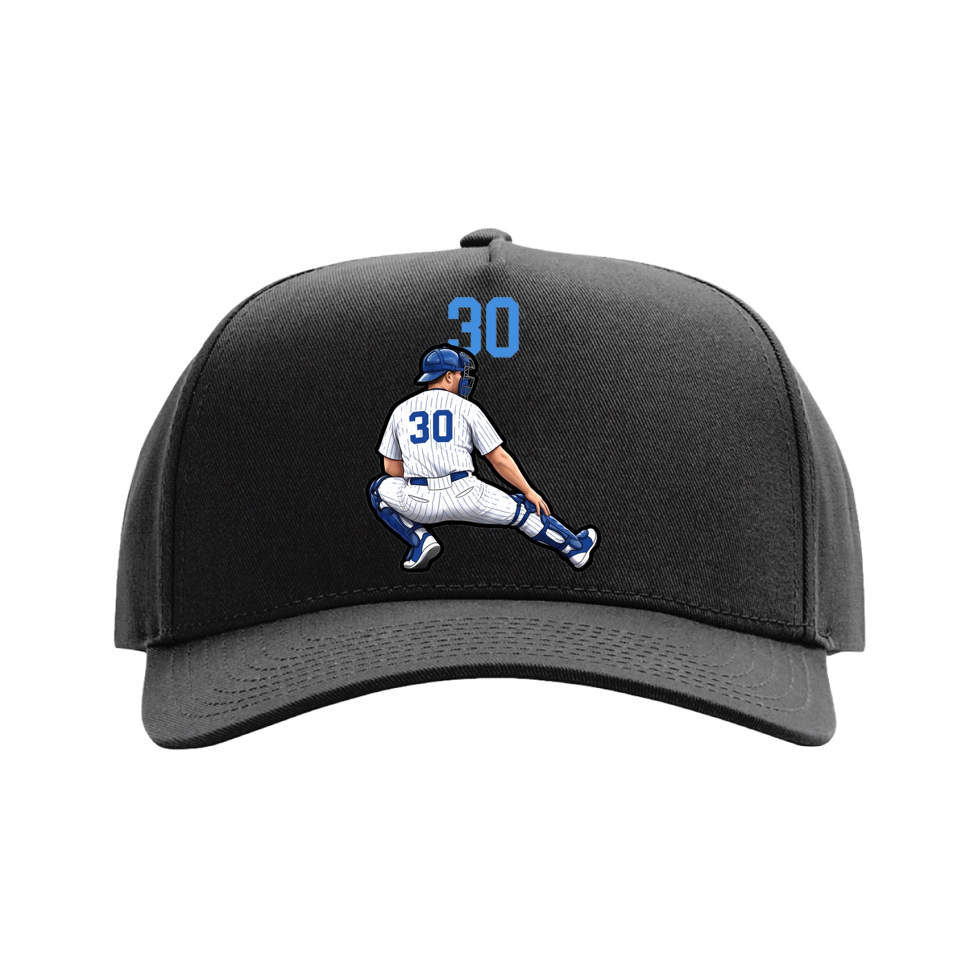 Full Fabric Five-Panel Champ Cap — Number Top in Black