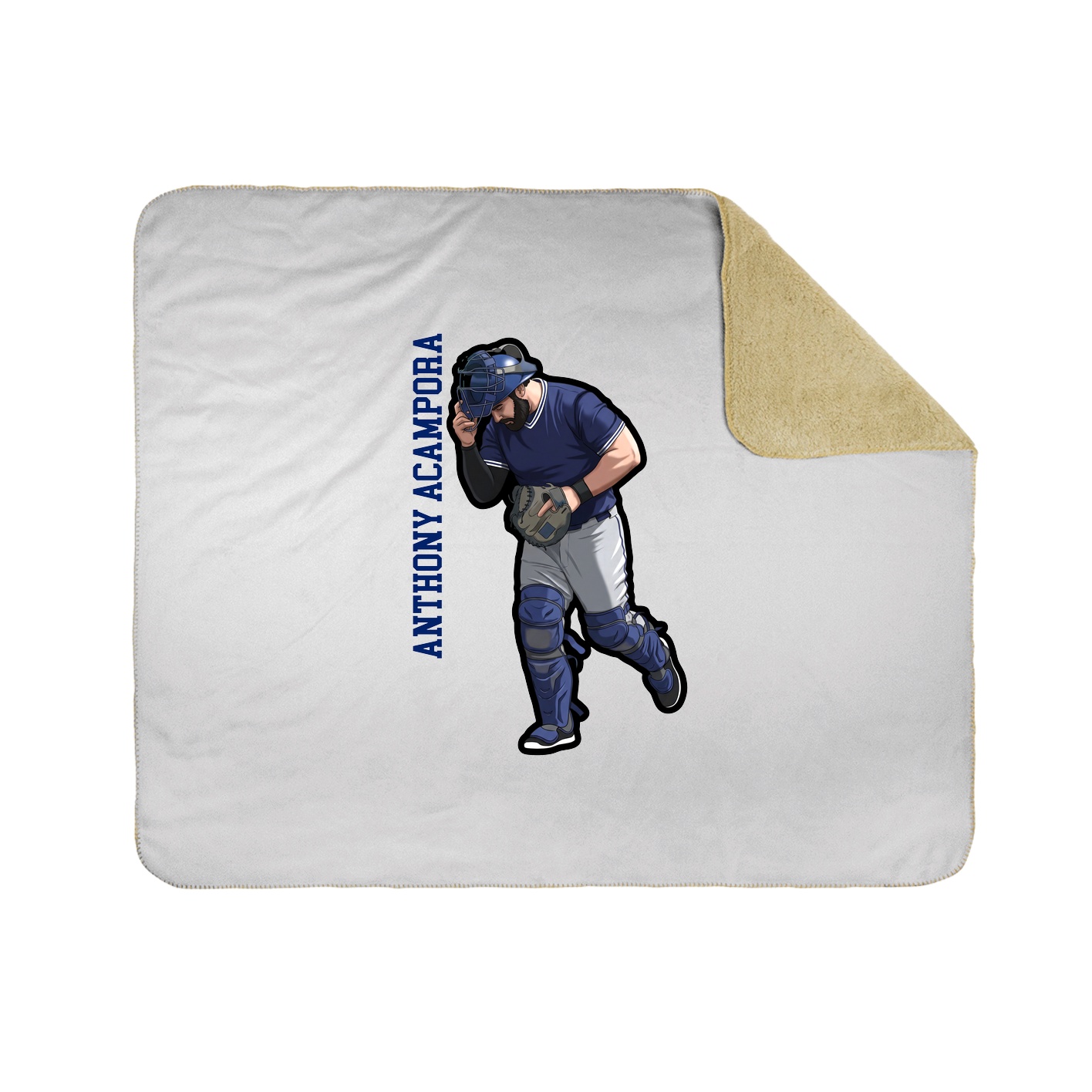 Throw Blanket — Name Vertical in White
