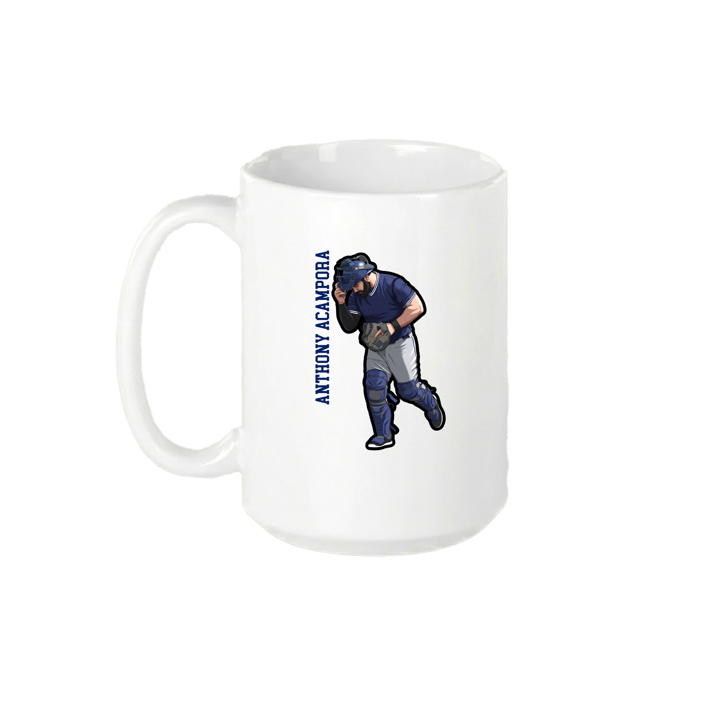 15oz Coffee Mug — Name Vertical in White