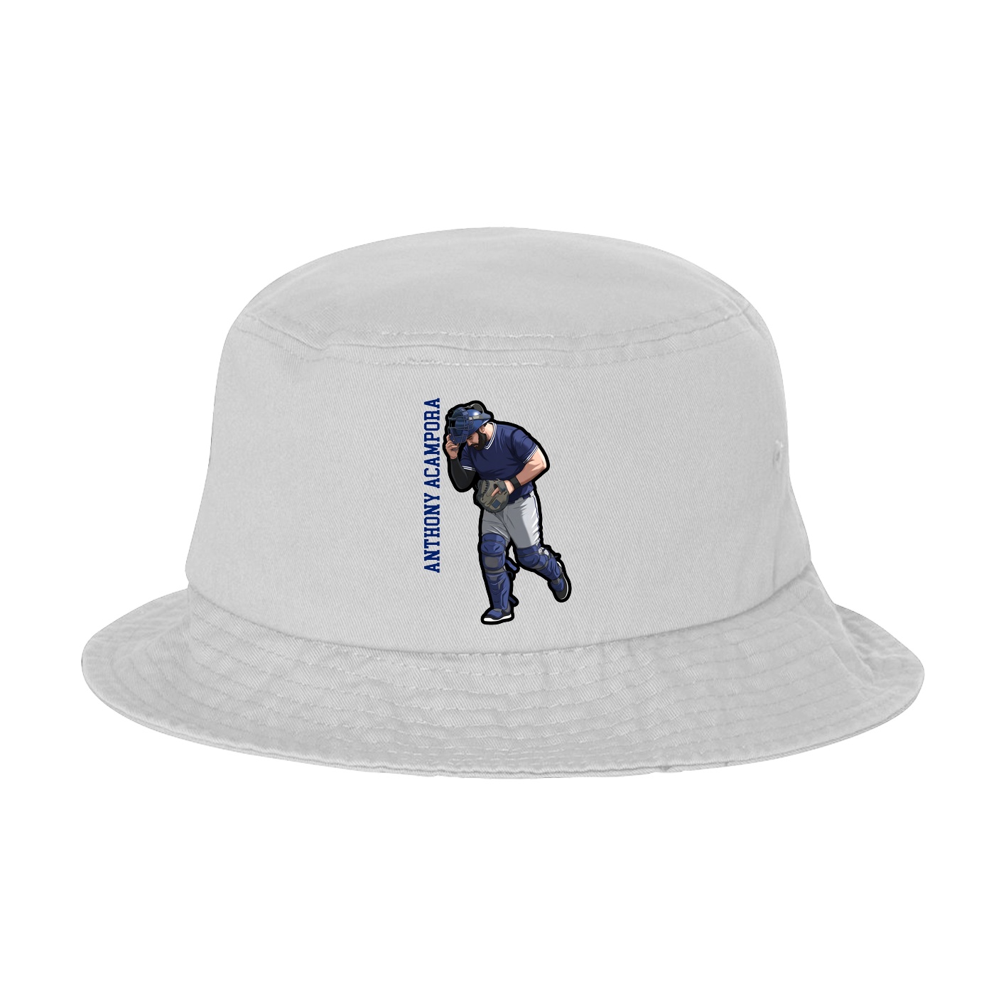 Bucket Cap — Name Vertical in White