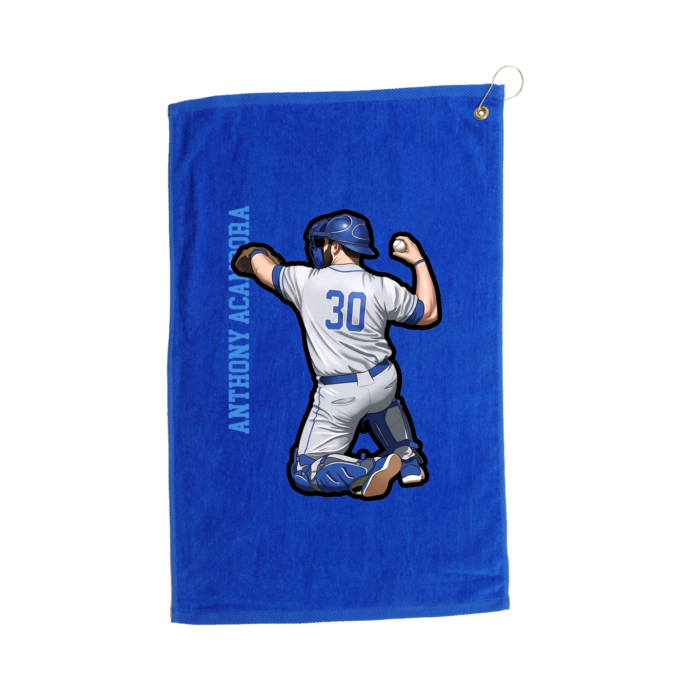 Golf Towel — Name Vertical in Royal