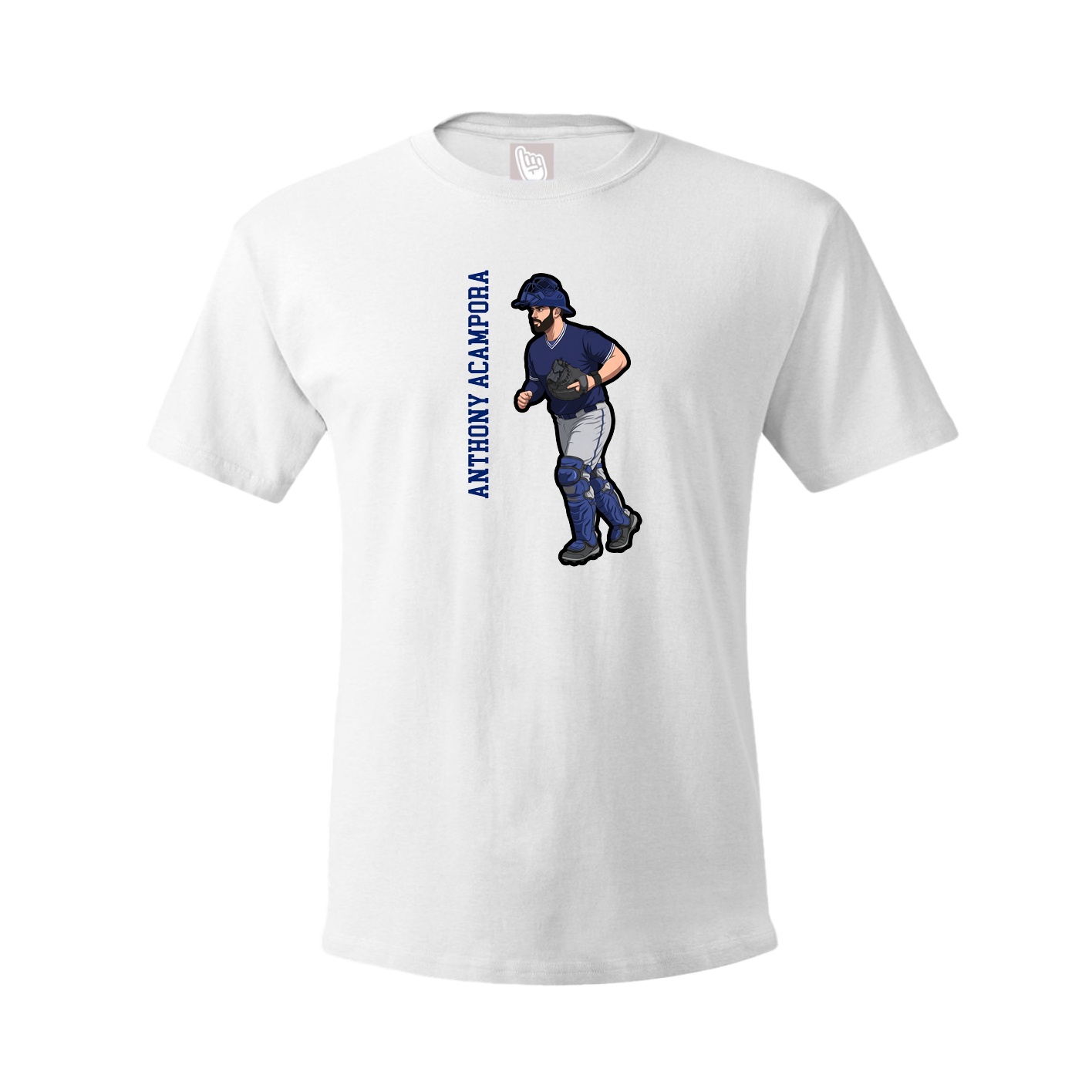 Youth Tee — Name Vertical in White