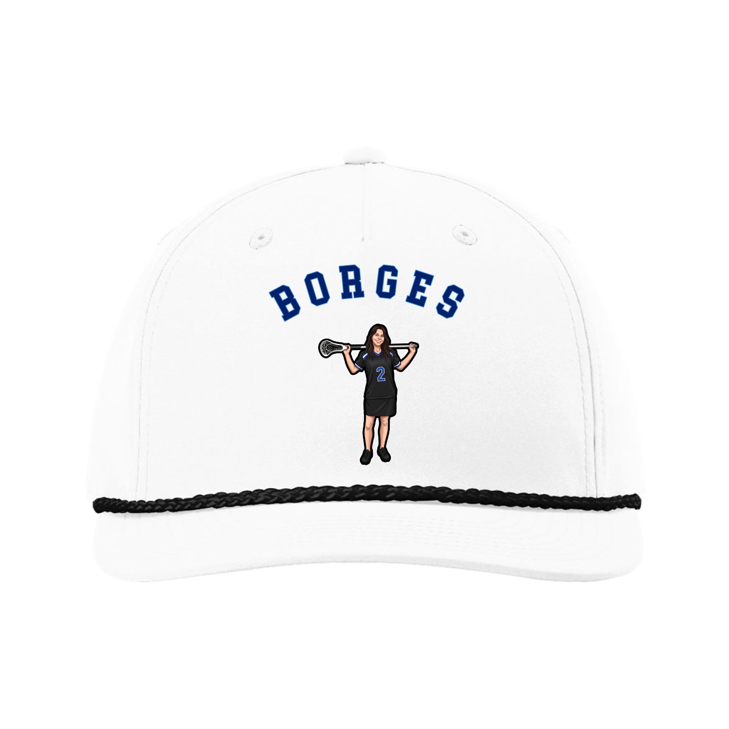 Five-Panel Classic Rope Cap — Shirsey Arch in White