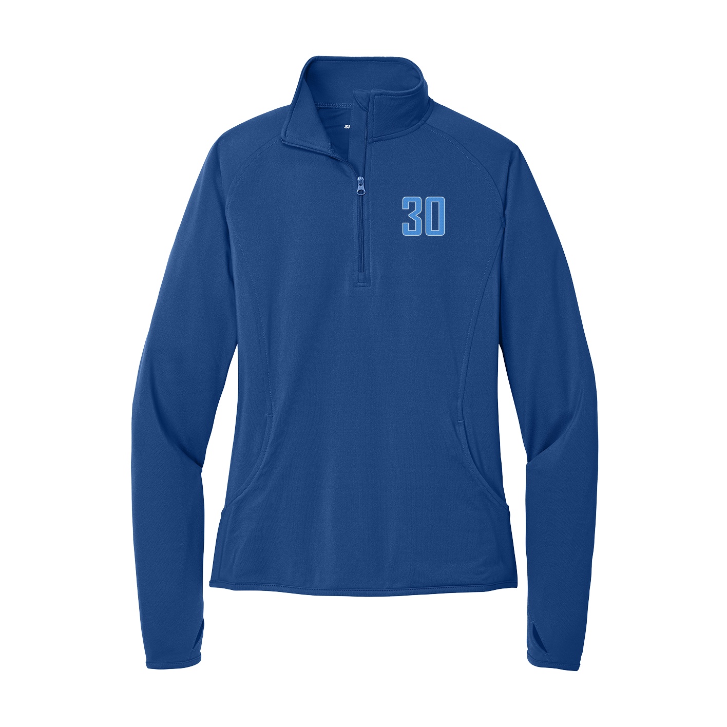 Women's Q-Zip Pullover — Front Shirsy in Royal