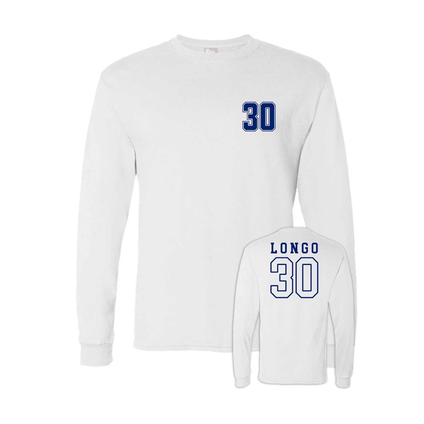 Long Sleeve Tee — Chest Back in White