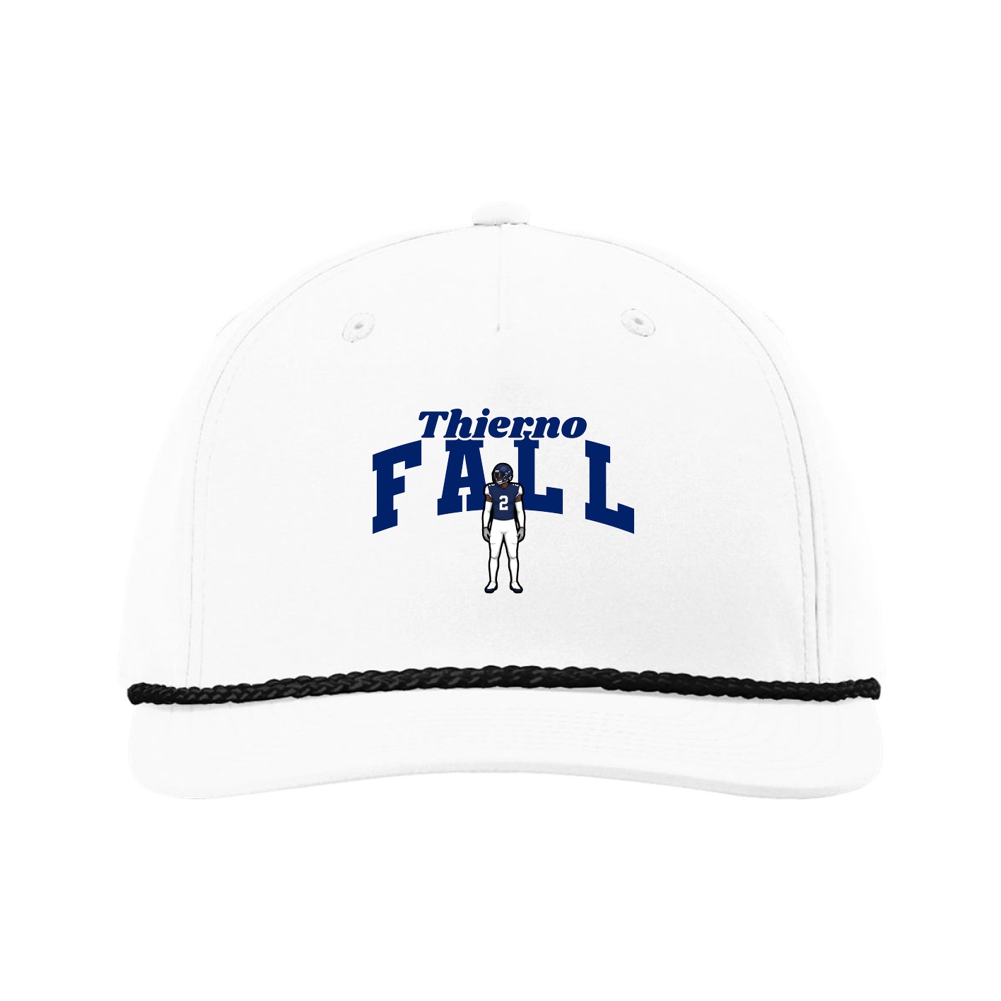 Five-Panel Classic Rope Cap — Signature Arch in White