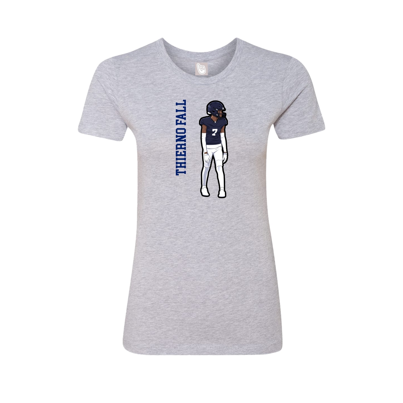 Fitted Women's Tee — Name Vertical in Grey