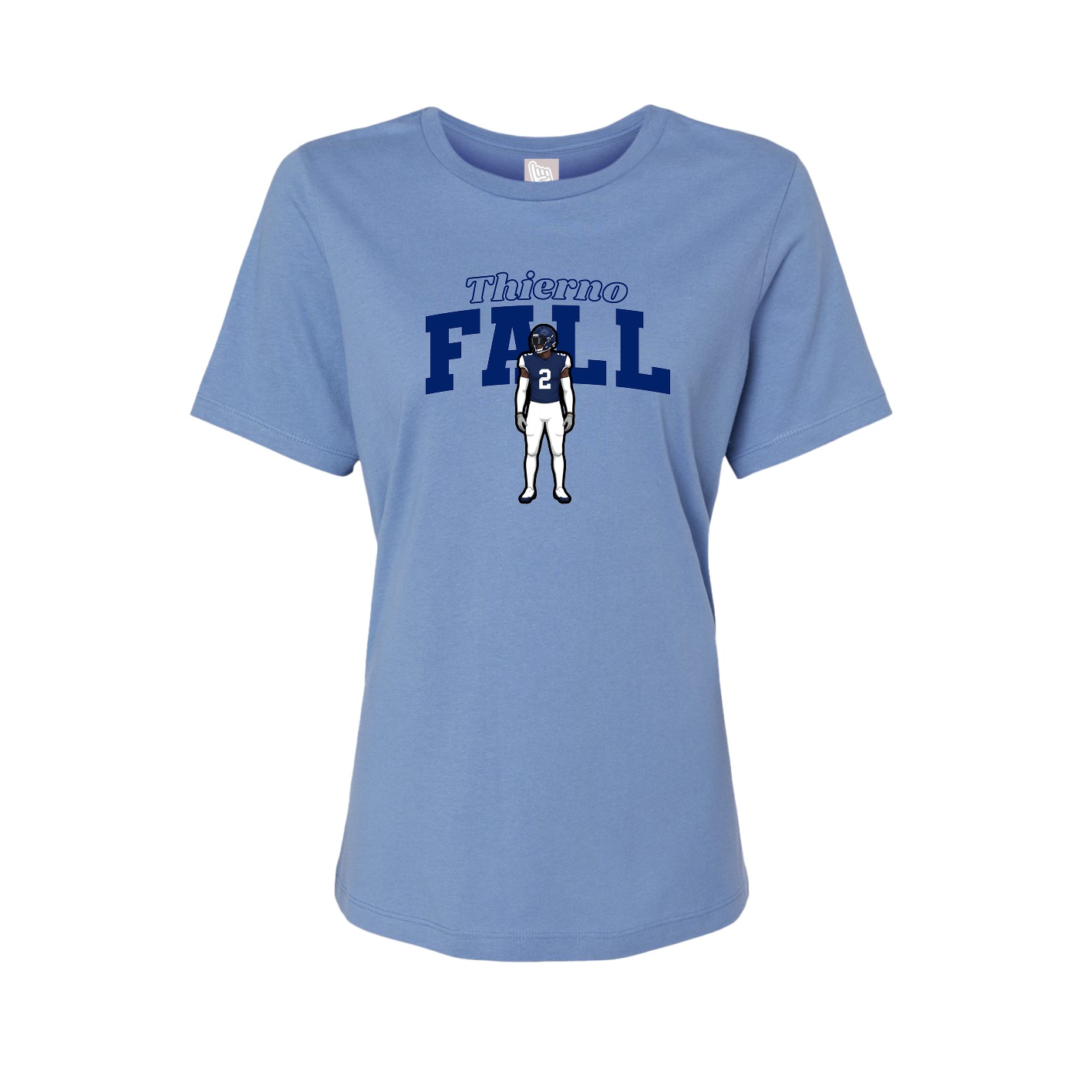 Fitted Women's Tee — Name Arch in Powder Blue