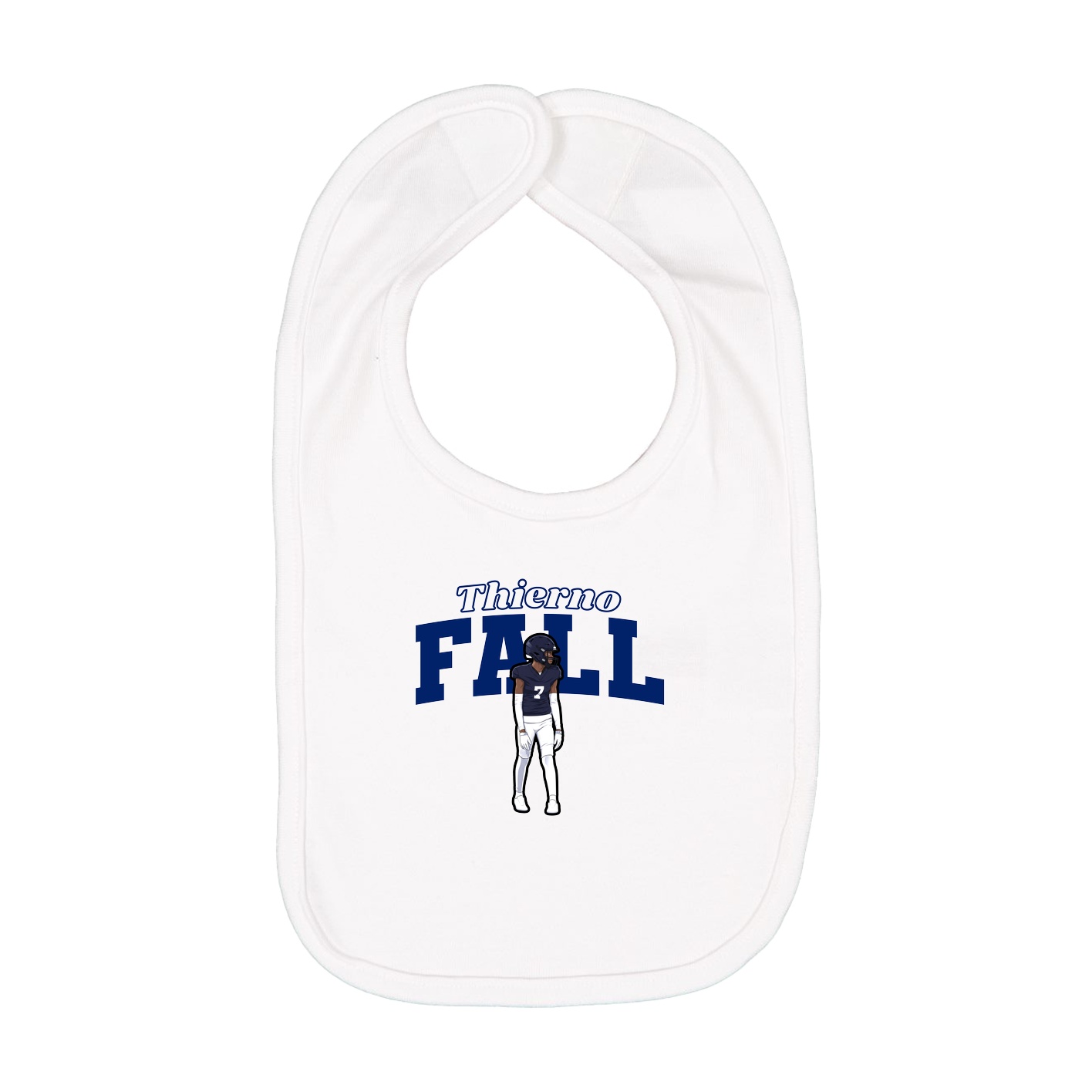 Infant Bib — Name Arch in White
