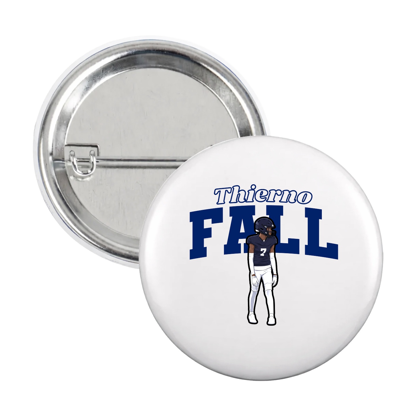 Game Day Button — Name Arch in White