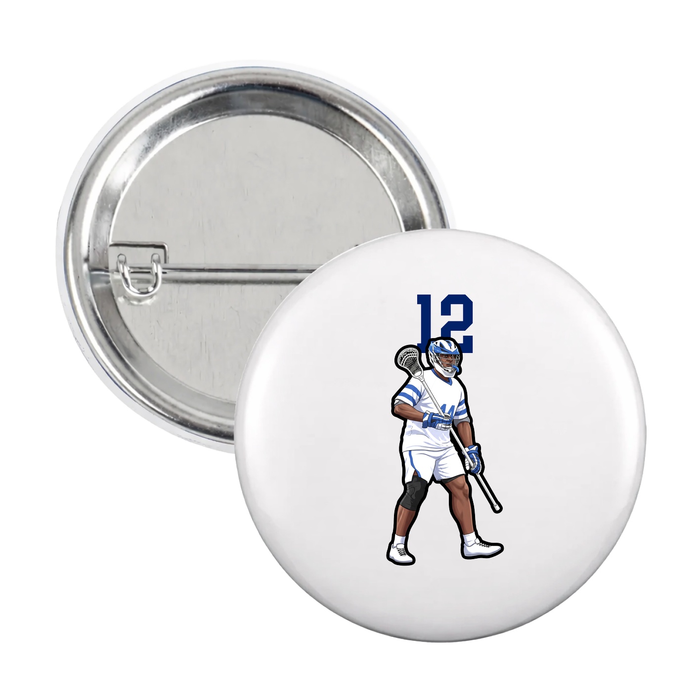 Game Day Button — Number Top in White