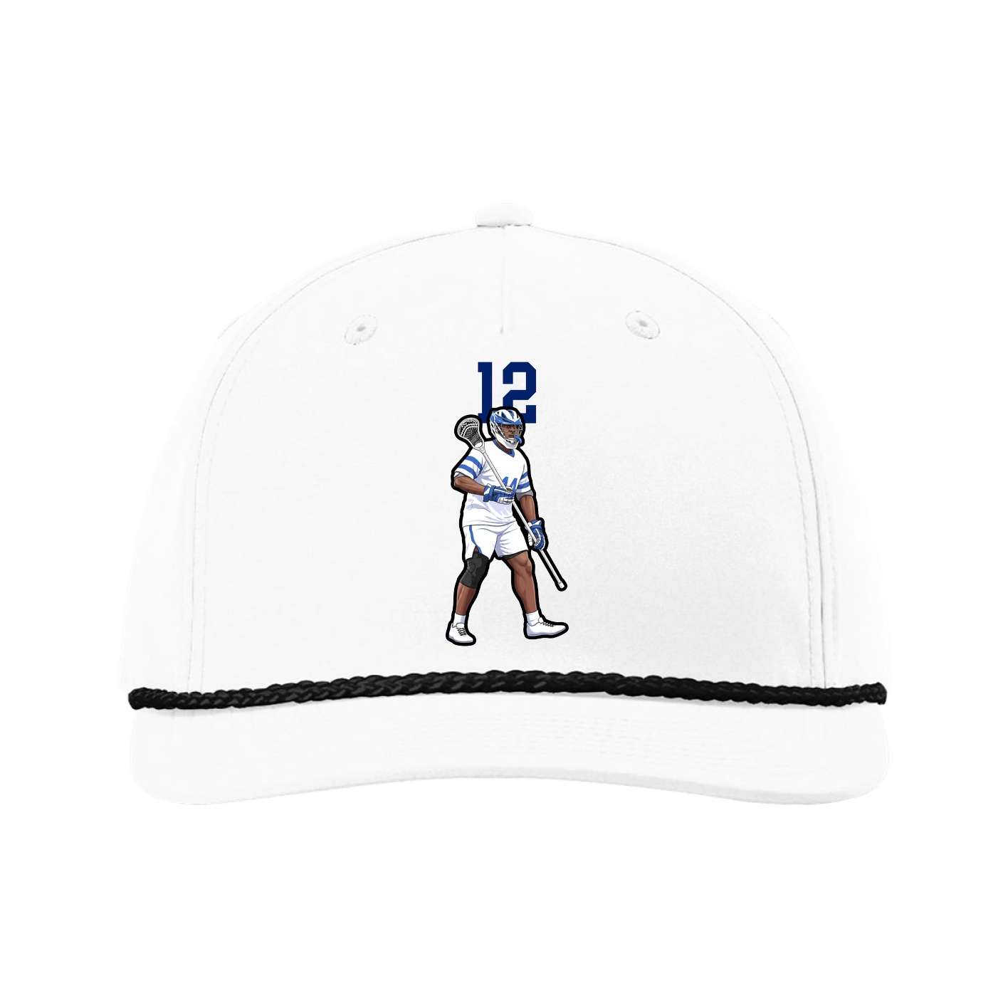 Five-Panel Classic Rope Cap — Number Top in White