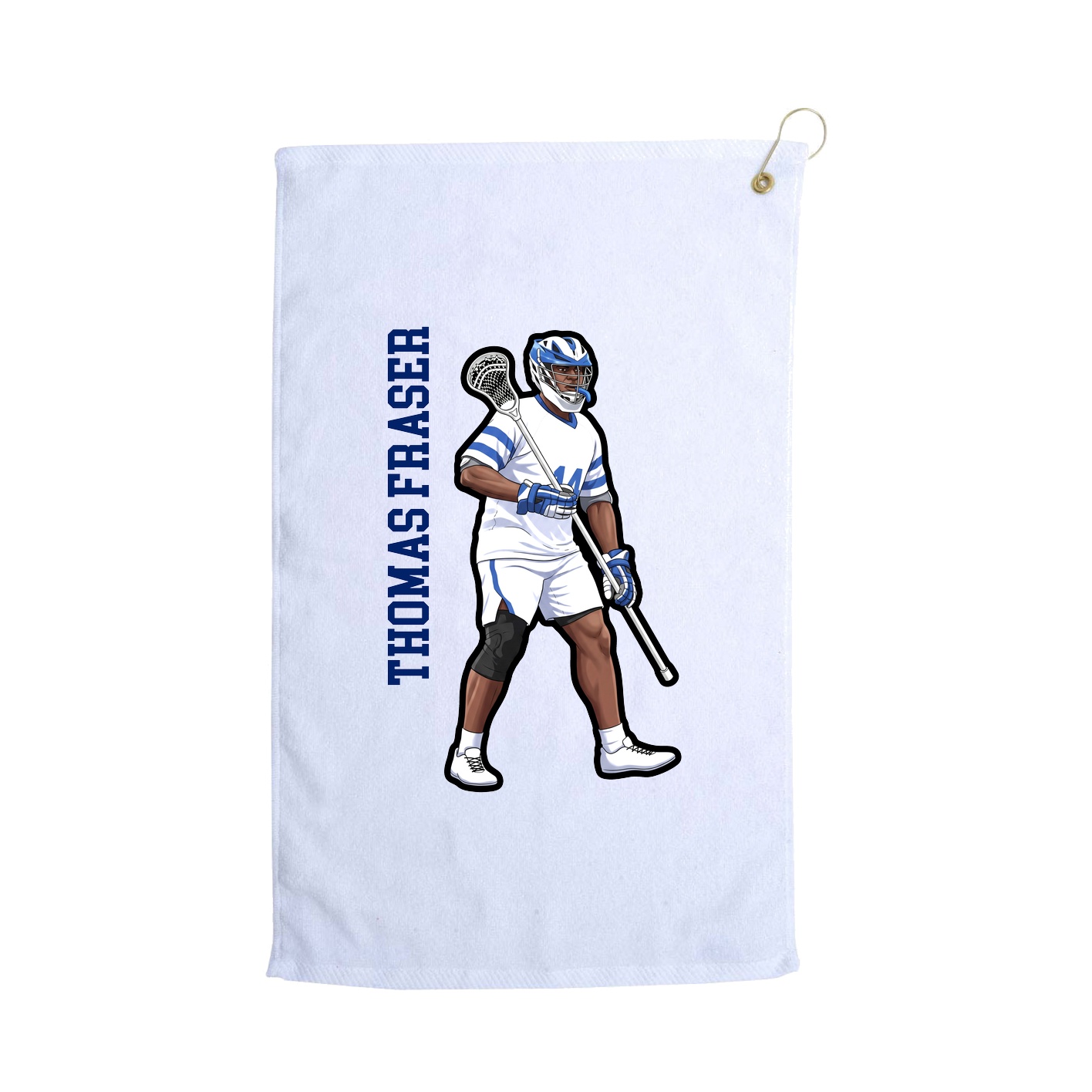 Golf Towel — Name Vertical in White