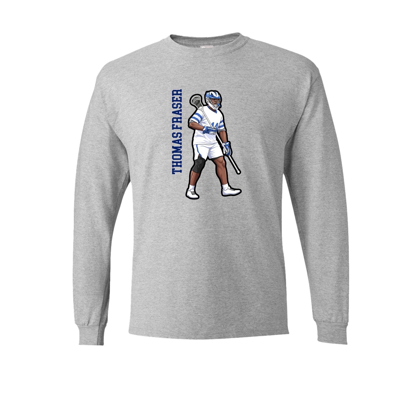 Long Sleeve Tee — Name Vertical in Grey
