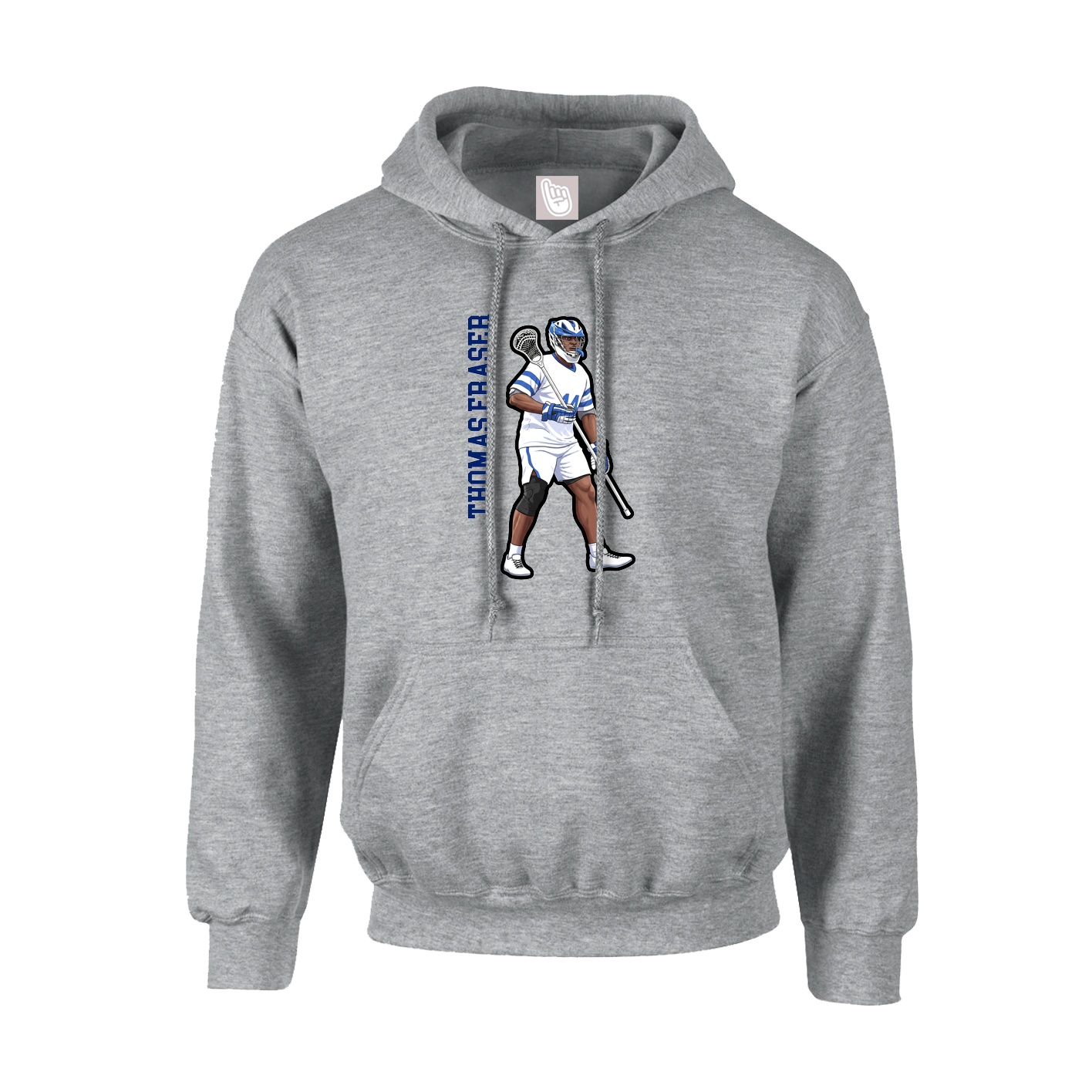 Youth Hoodie — Name Vertical in Grey