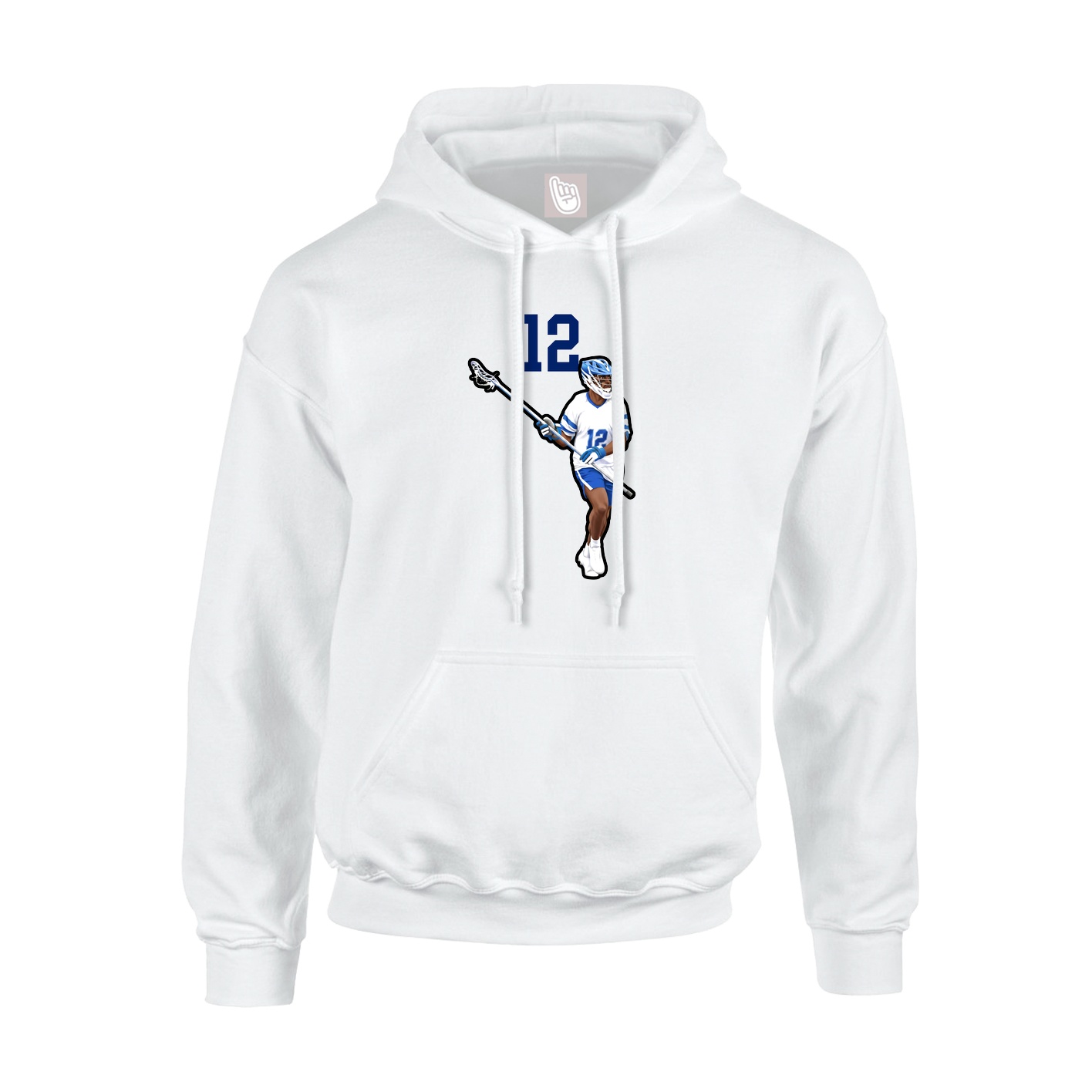 Youth Hoodie — Number Top in White