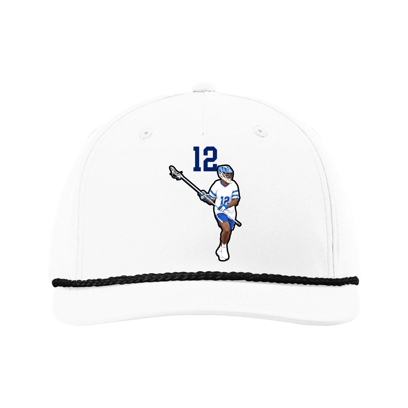 Five-Panel Classic Rope Cap — Number Top in White