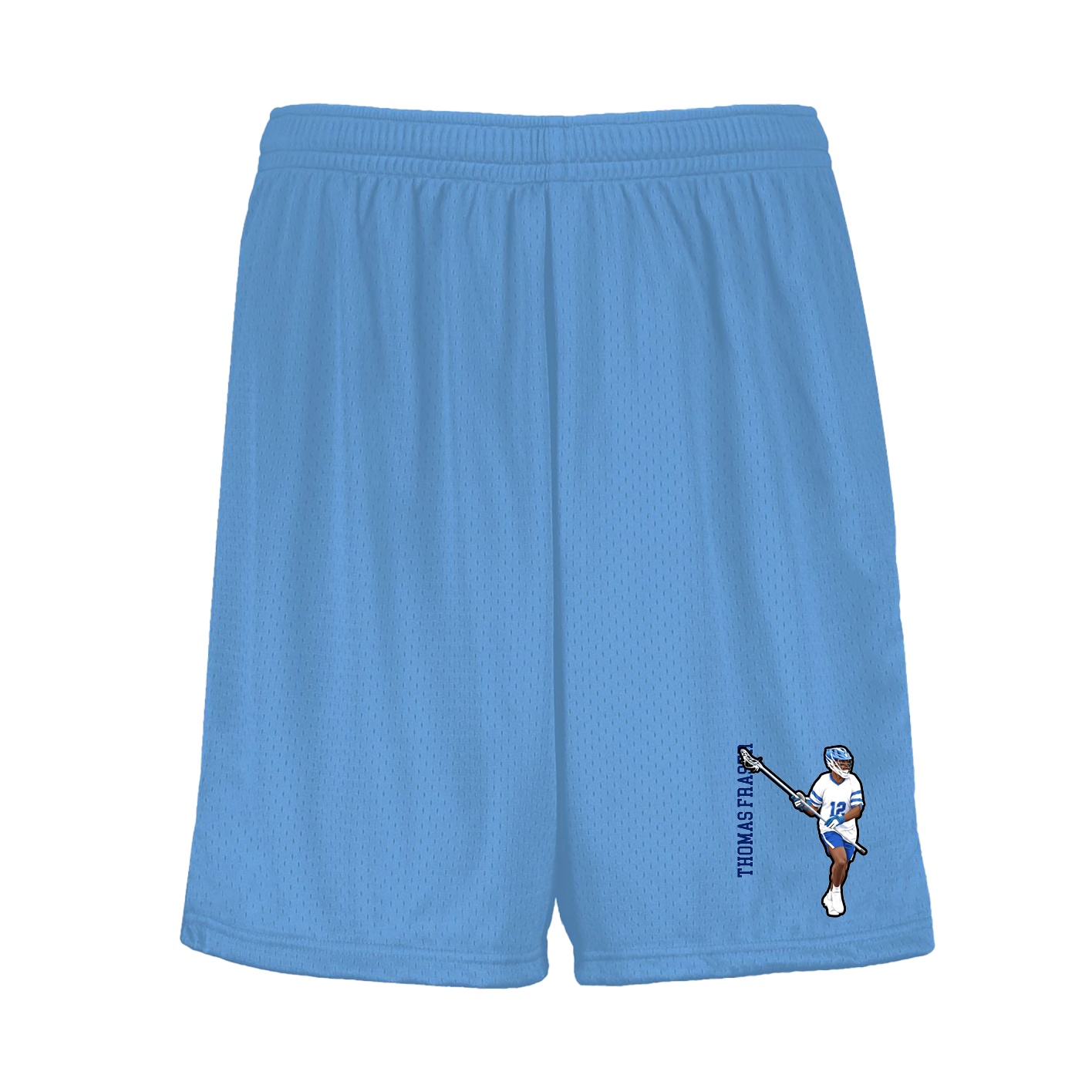 Shorts — Name Vertical in Light Blue