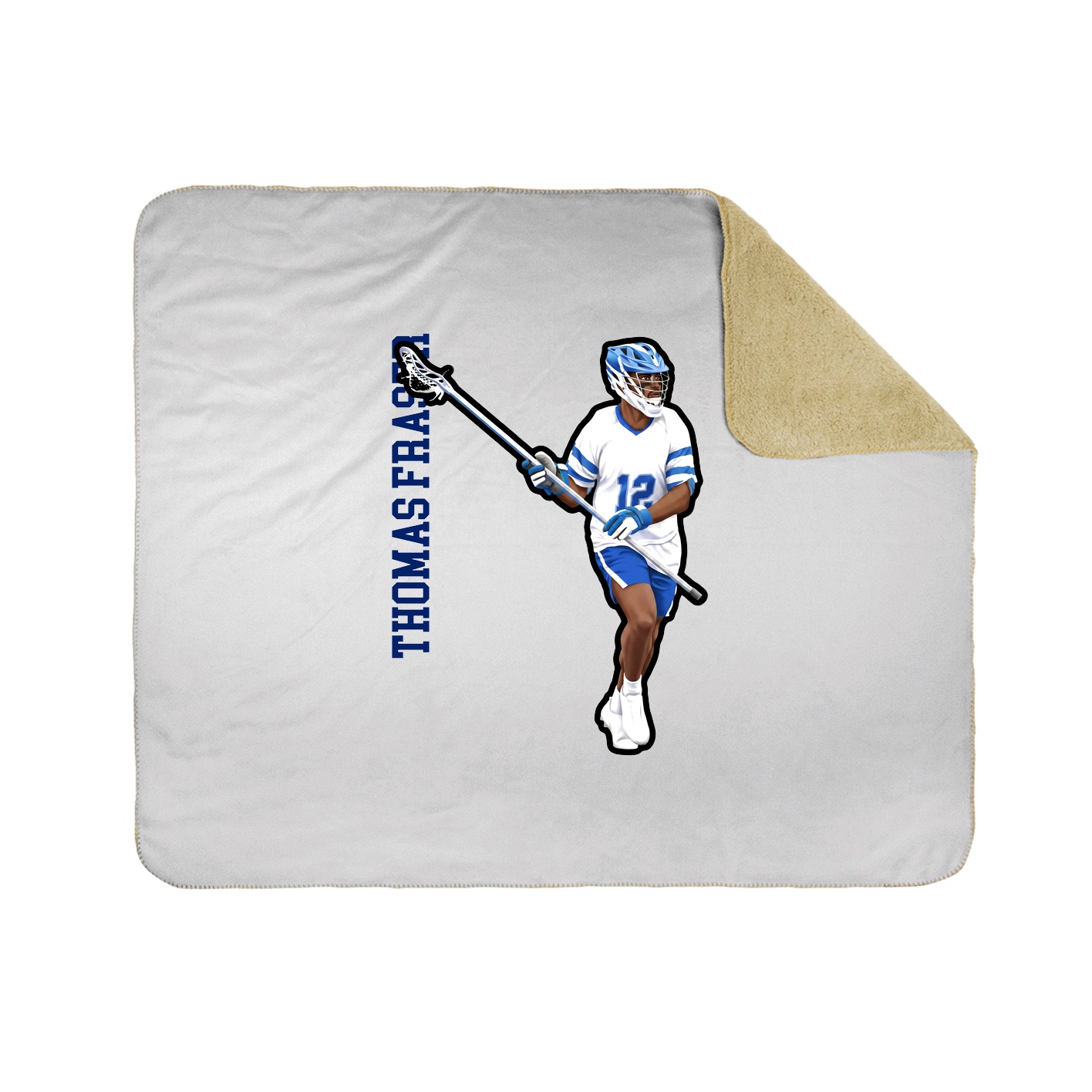 Throw Blanket — Name Vertical in White