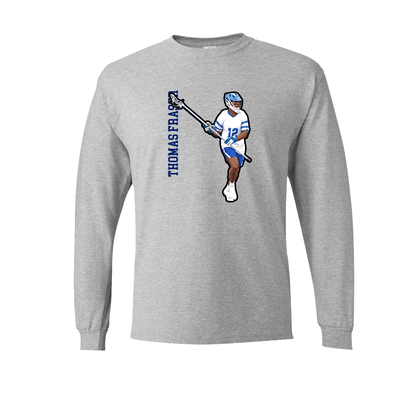 Long Sleeve Tee — Name Vertical in Grey