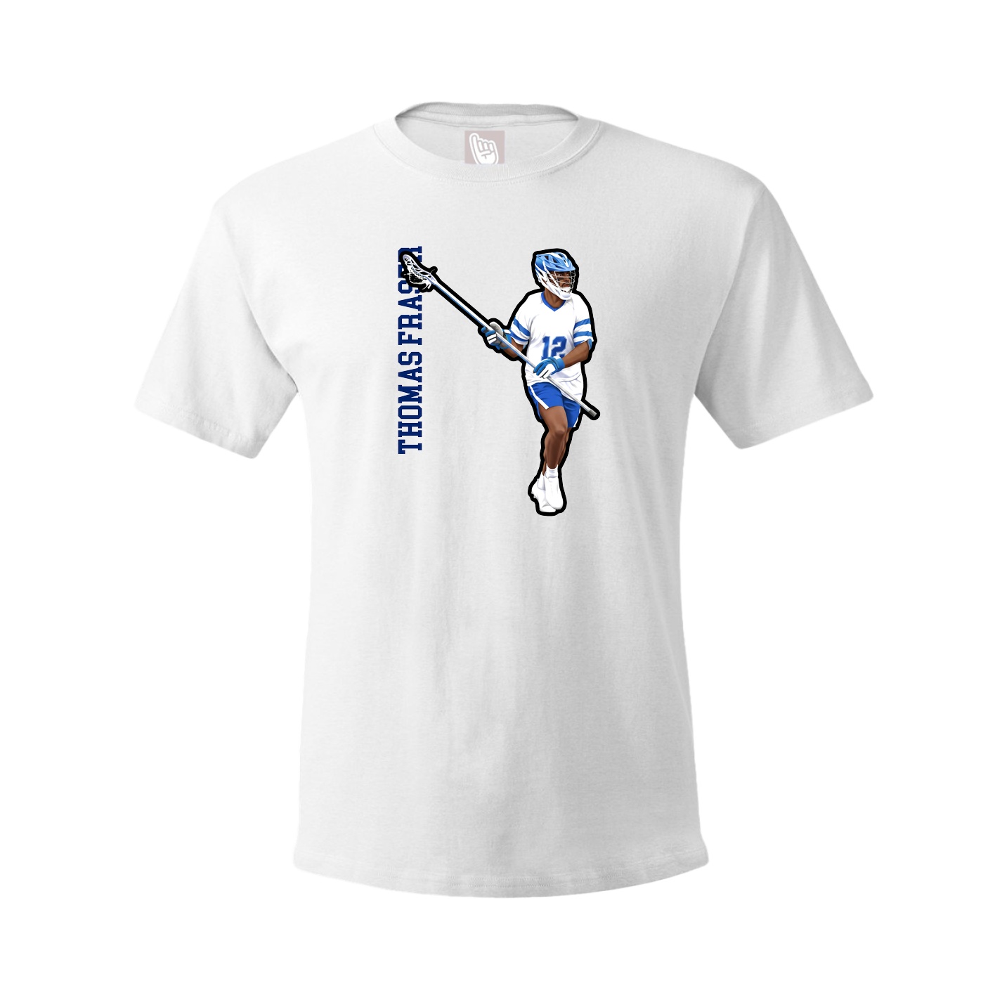 Youth Tee — Name Vertical in White
