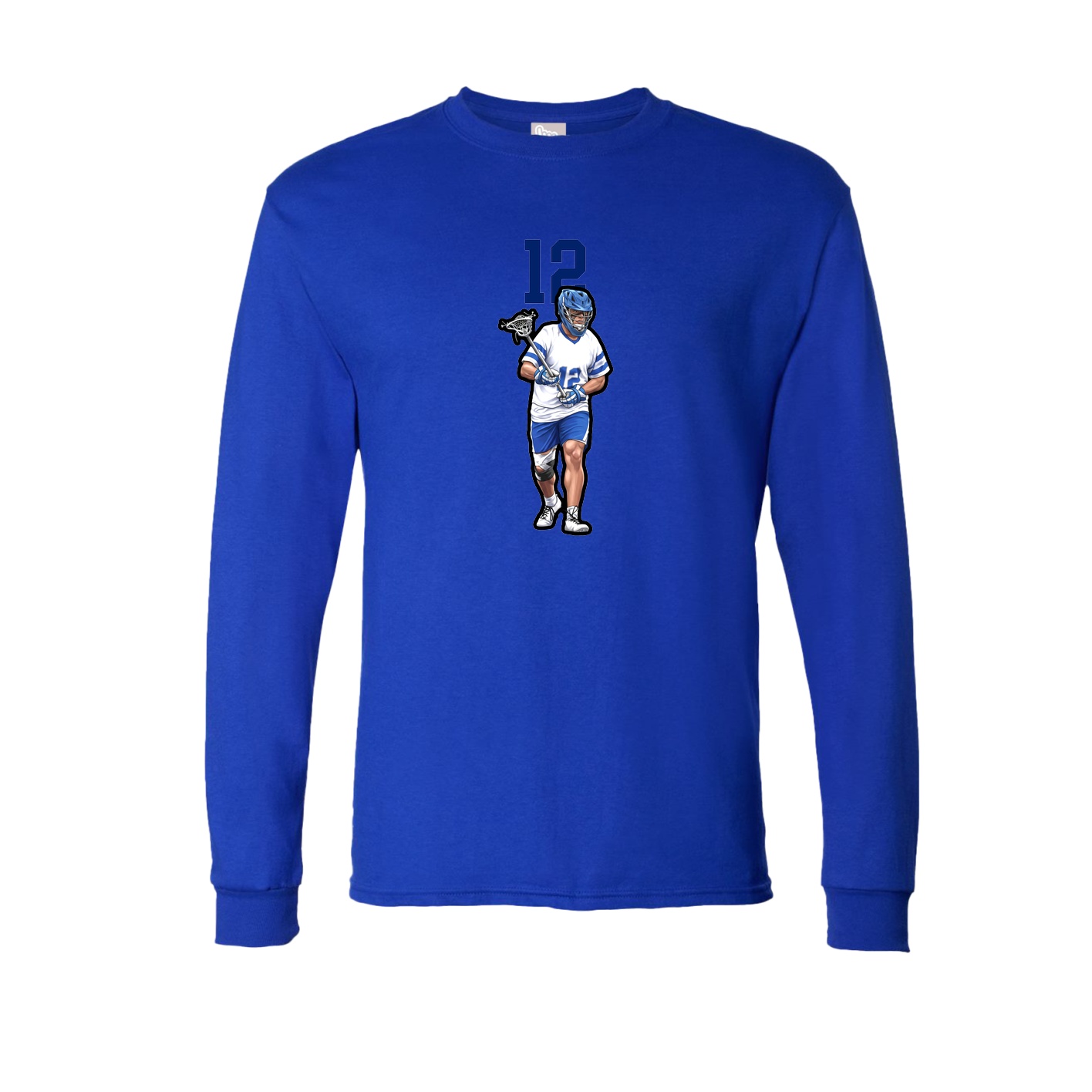 Long Sleeve Tee — Number Top in Royal