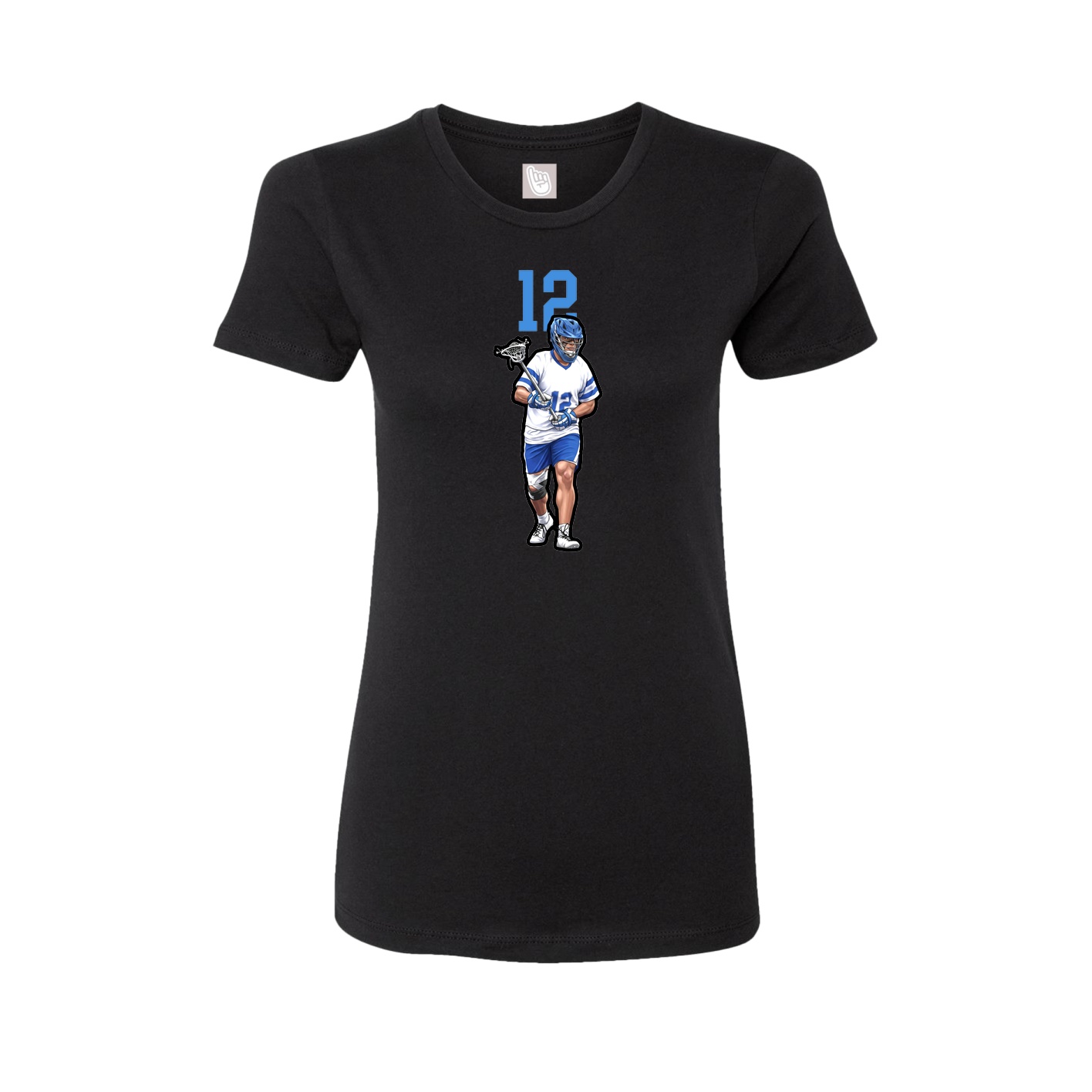 Fitted Women's Tee — Number Top in Black
