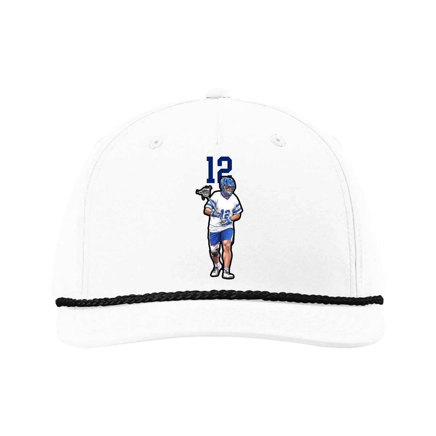 Five-Panel Classic Rope Cap — Number Top in White