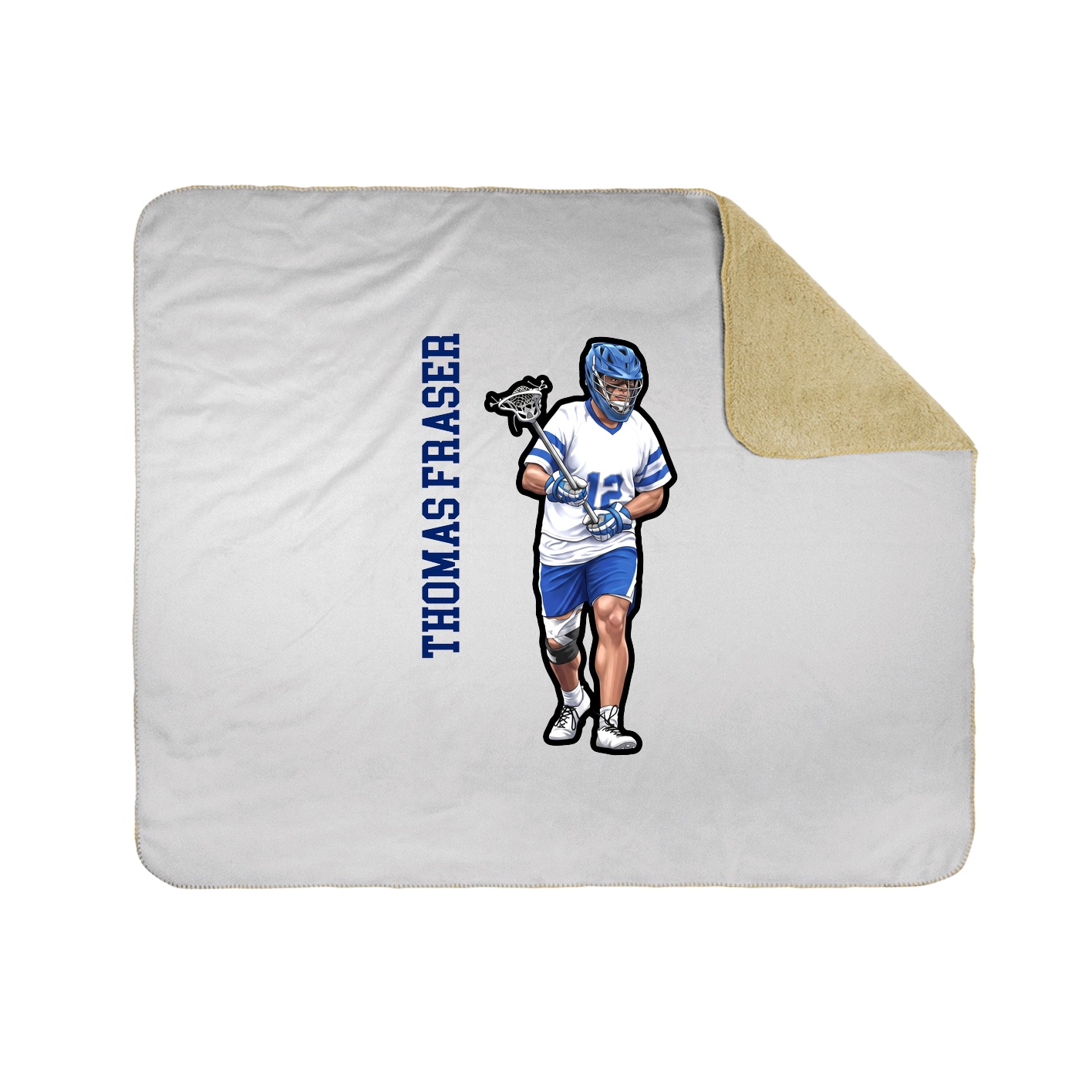 Throw Blanket — Name Vertical in White