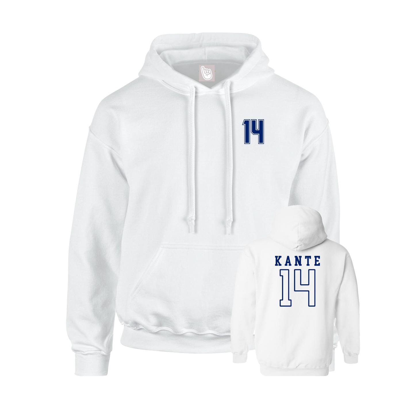 Youth Hoodie — Chest Back in White